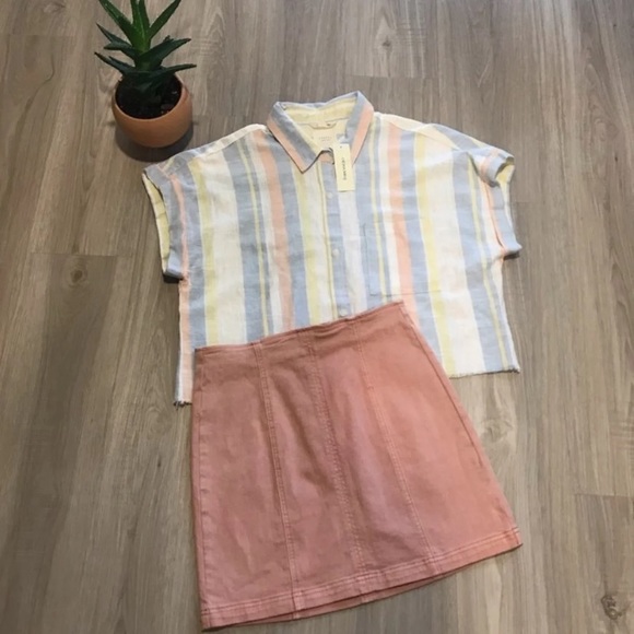 PacSun Dusty Pink Denim Skirt - Picture 1 of 8